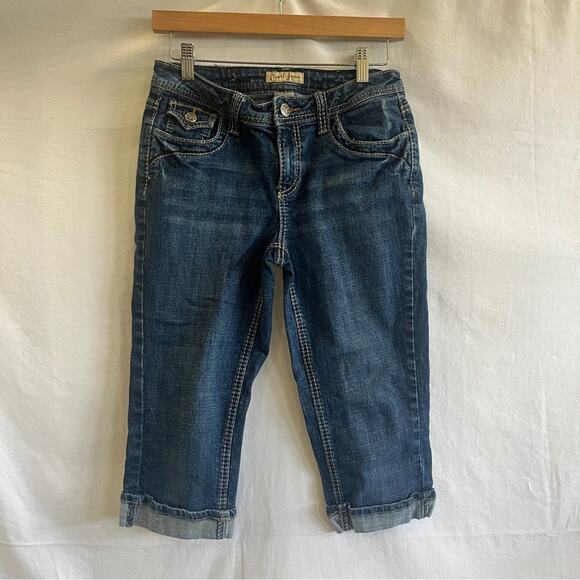 Earl Jean Capri Roll Cuff Denim Womens Size 6 Cropped Simple Casual Everyday - Picture 1 of 8